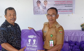Pemberian Bantuan Bahan Makanan bagi Warga Kurang Mampu yang masuk dalam Data Social Security Number (SSN) Kelurahan Sempaja Utara